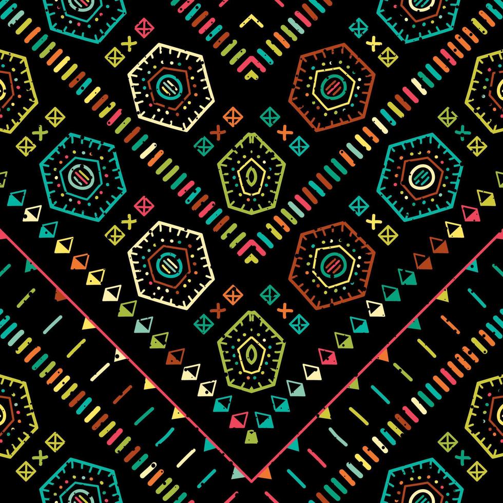 vector hand- getrokken naadloos volk patroon. tribal ontwerp. etnisch achtergrond