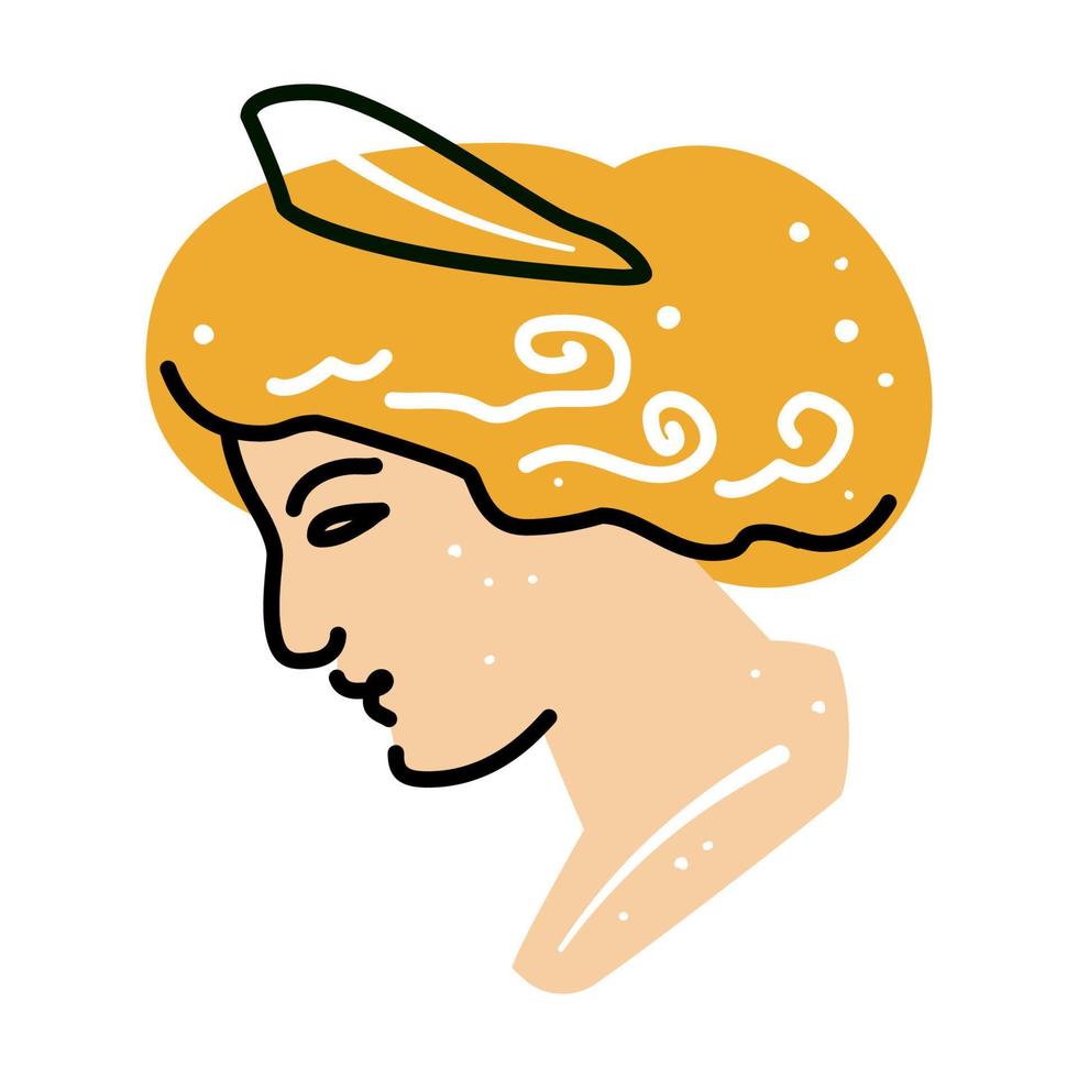 hoofd van een mooi oude Grieks vrouw. godin aphrodite of Venus. vector