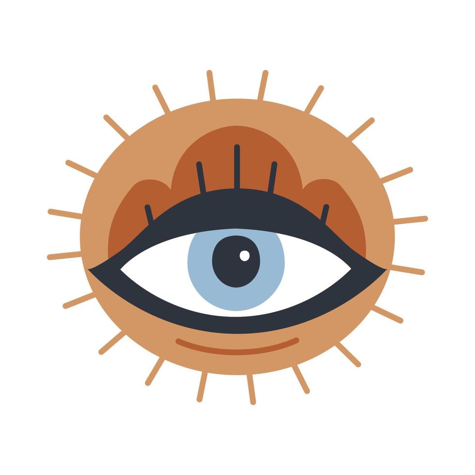 kwaad doodle oog. handgetekende hekserij oog talisman, magisch heilig symbool vector