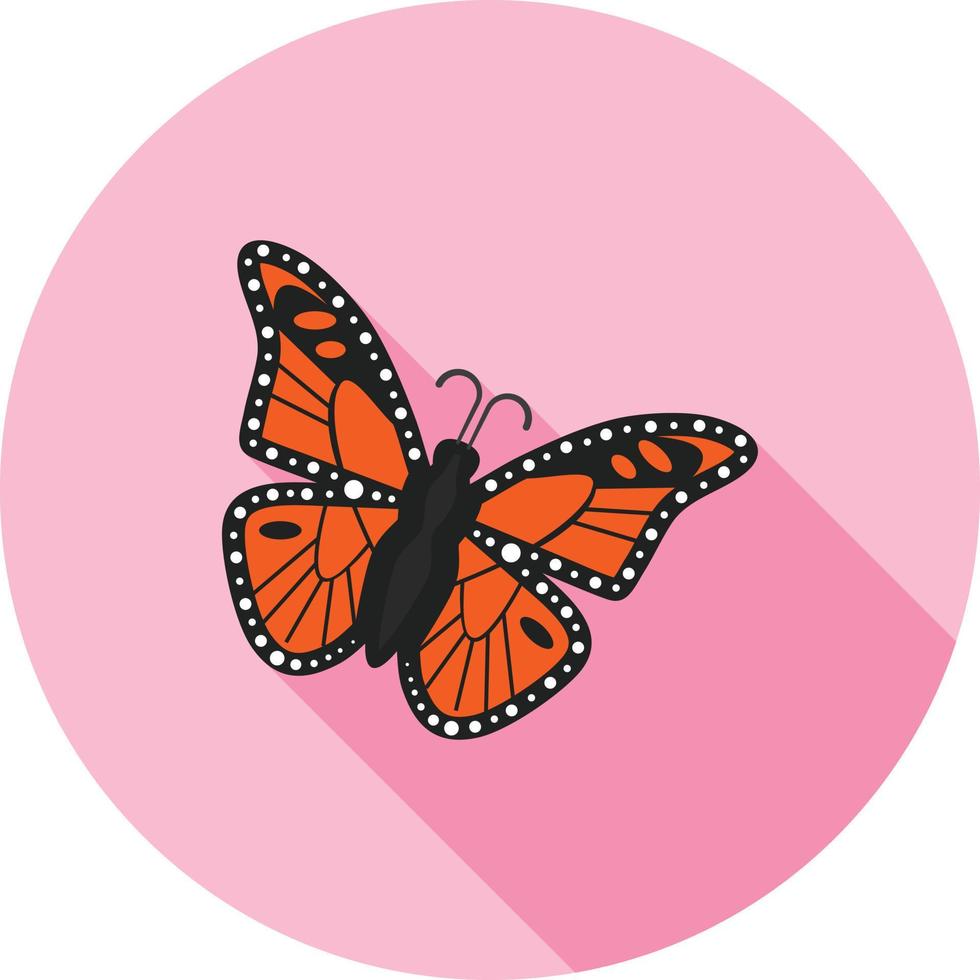 vlinder vlak lang schaduw icoon vector