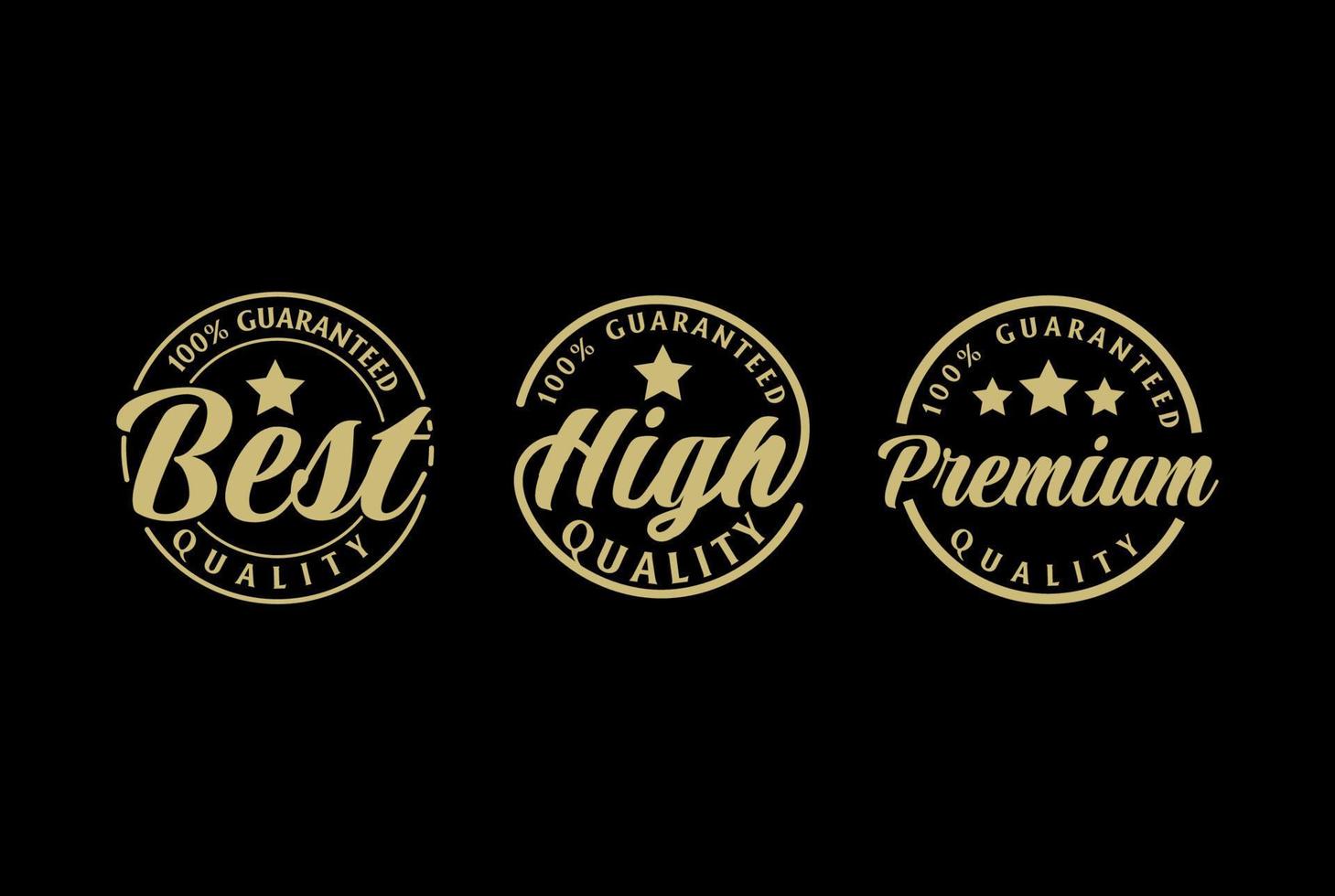 wijnoogst circulaire hoog het beste premie kwaliteit en 100 procent gegarandeerd insigne embleem etiket postzegel zegel logo ontwerp vector