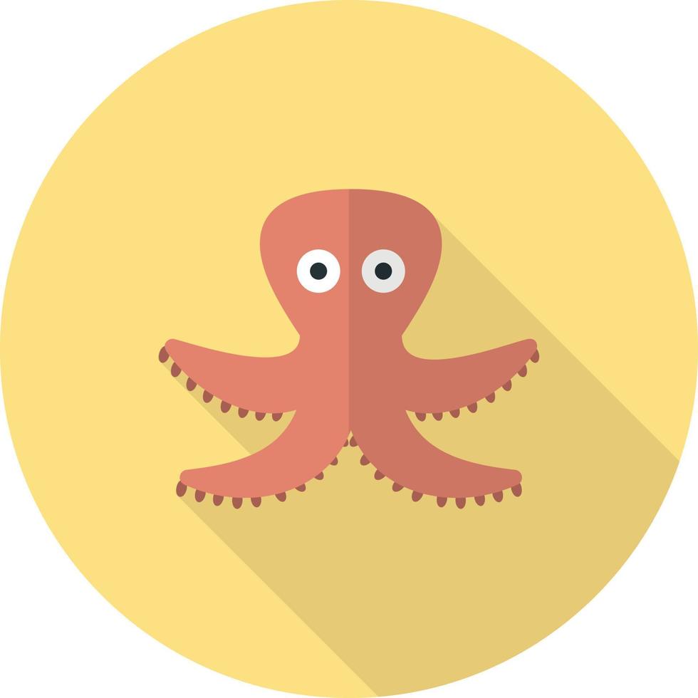 Octopus vlak lang schaduw icoon vector