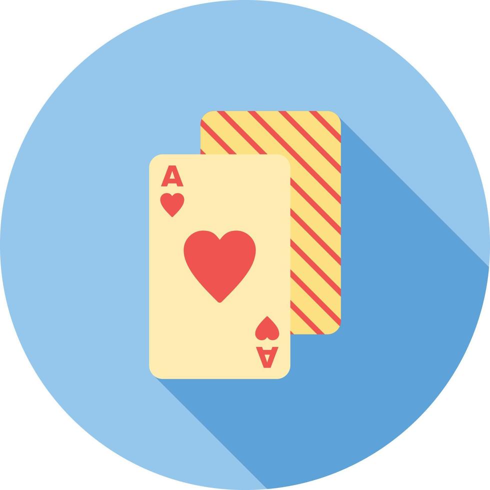 spelen kaarten vlak lang schaduw icoon vector