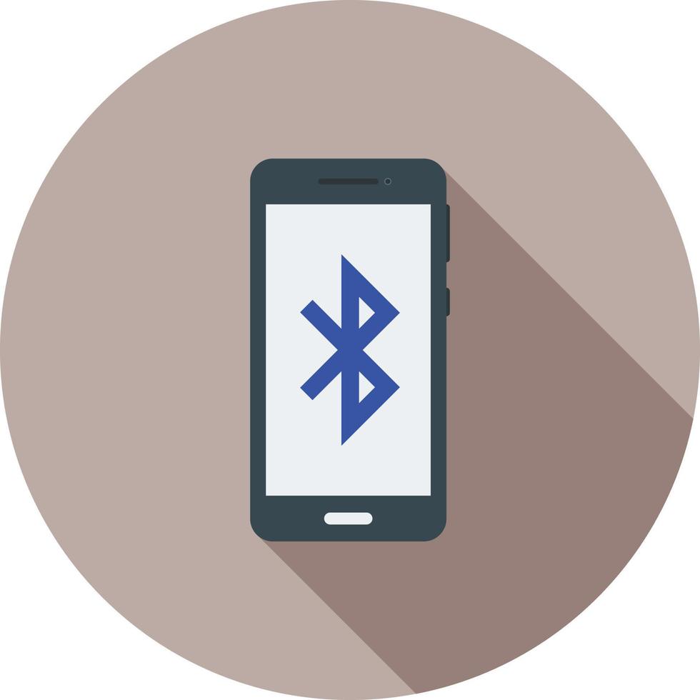 Bluetooth connectiviteit vlak lang schaduw icoon vector