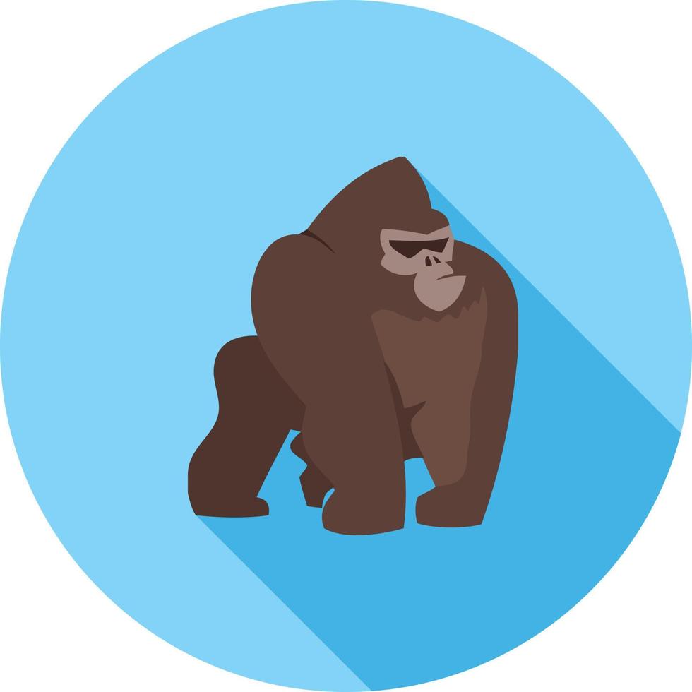 gorilla vlak lang schaduw icoon vector
