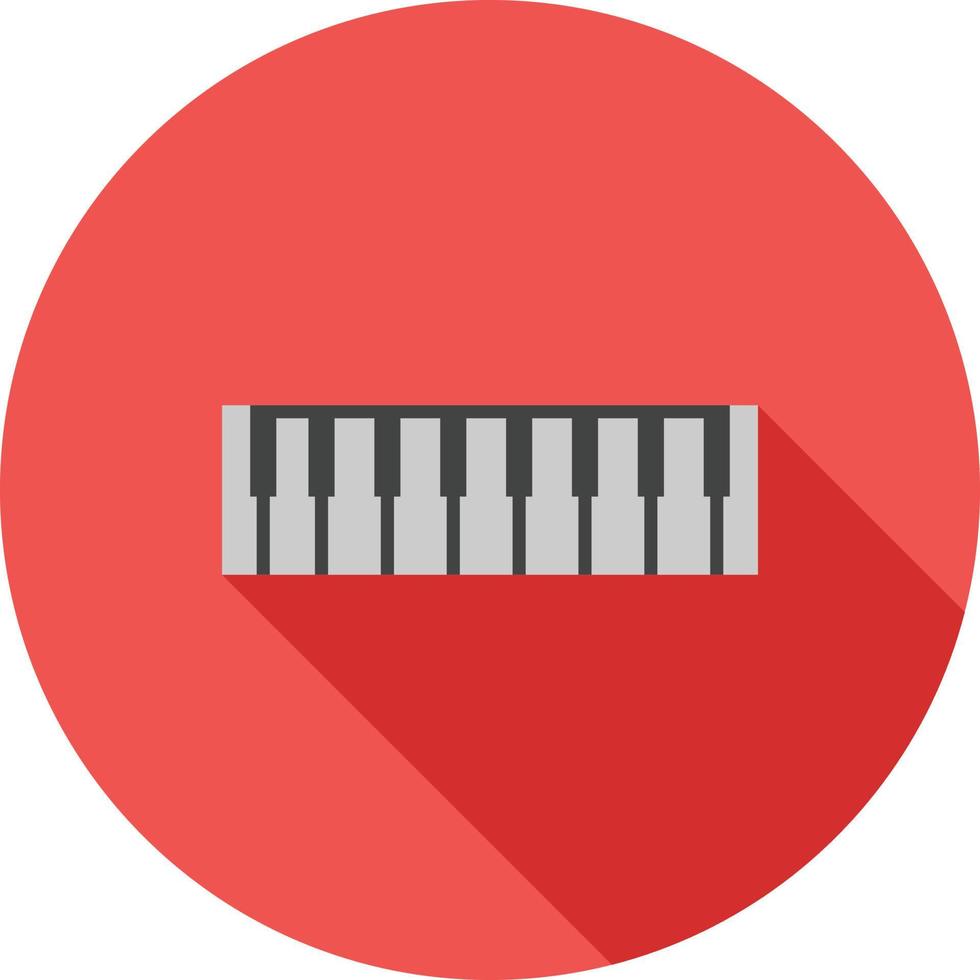 piano sleutels vlak lang schaduw icoon vector