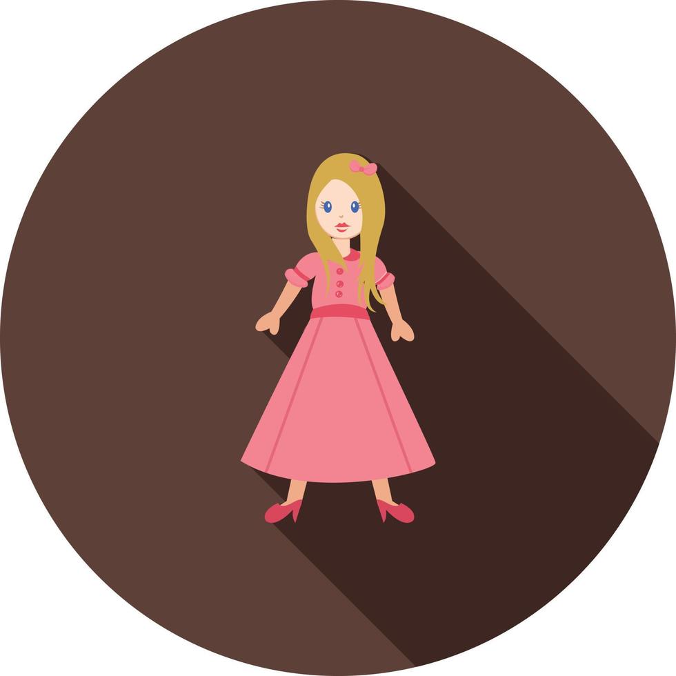 Barbie pop vlak lang schaduw icoon vector