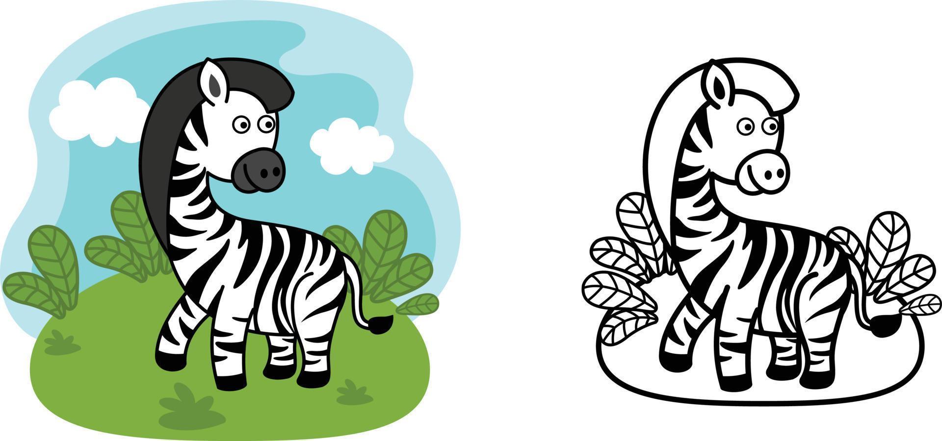 illustratie van leerzaam kleur boek dier zebra vector