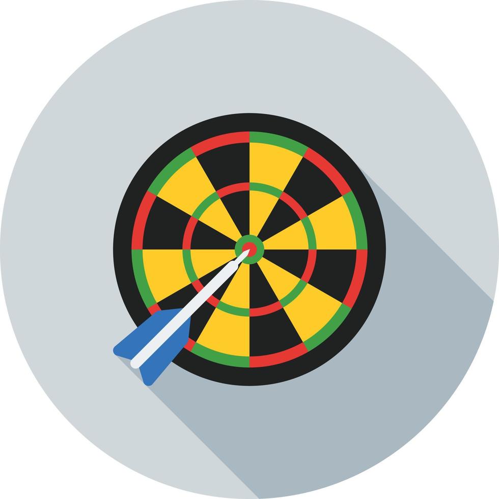 darts spel vlak lang schaduw icoon vector