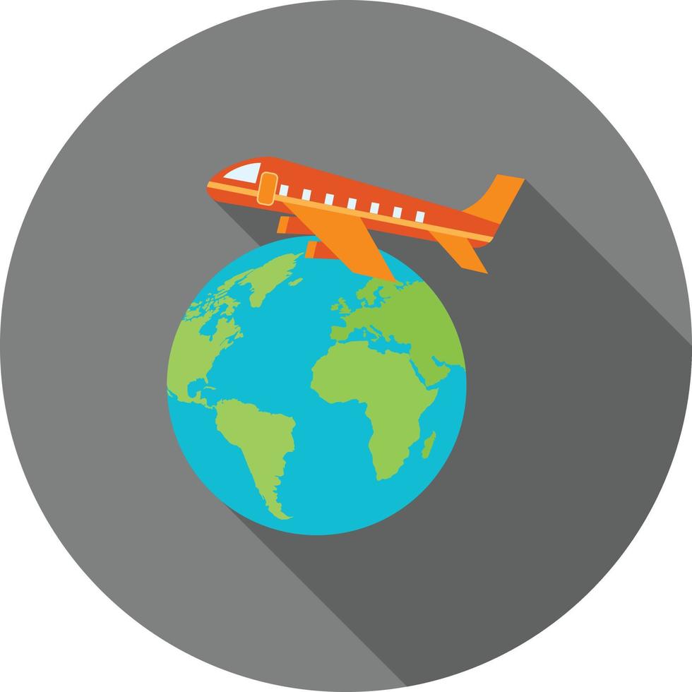 Internationale vluchten vlak lang schaduw icoon vector