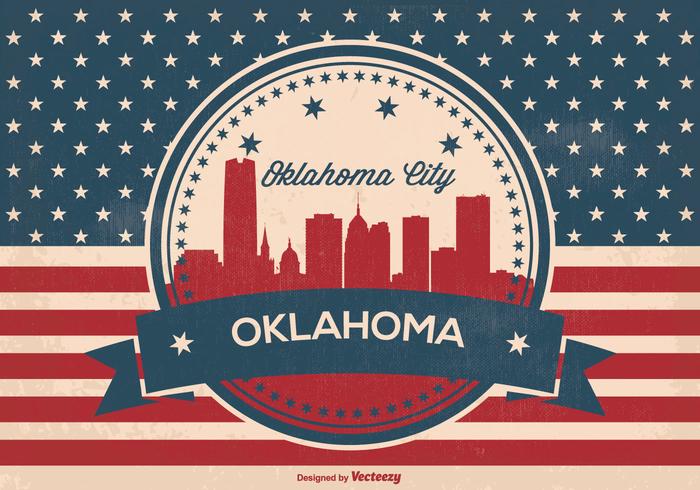 Oklahoma City Retro Horizon Illustratie vector