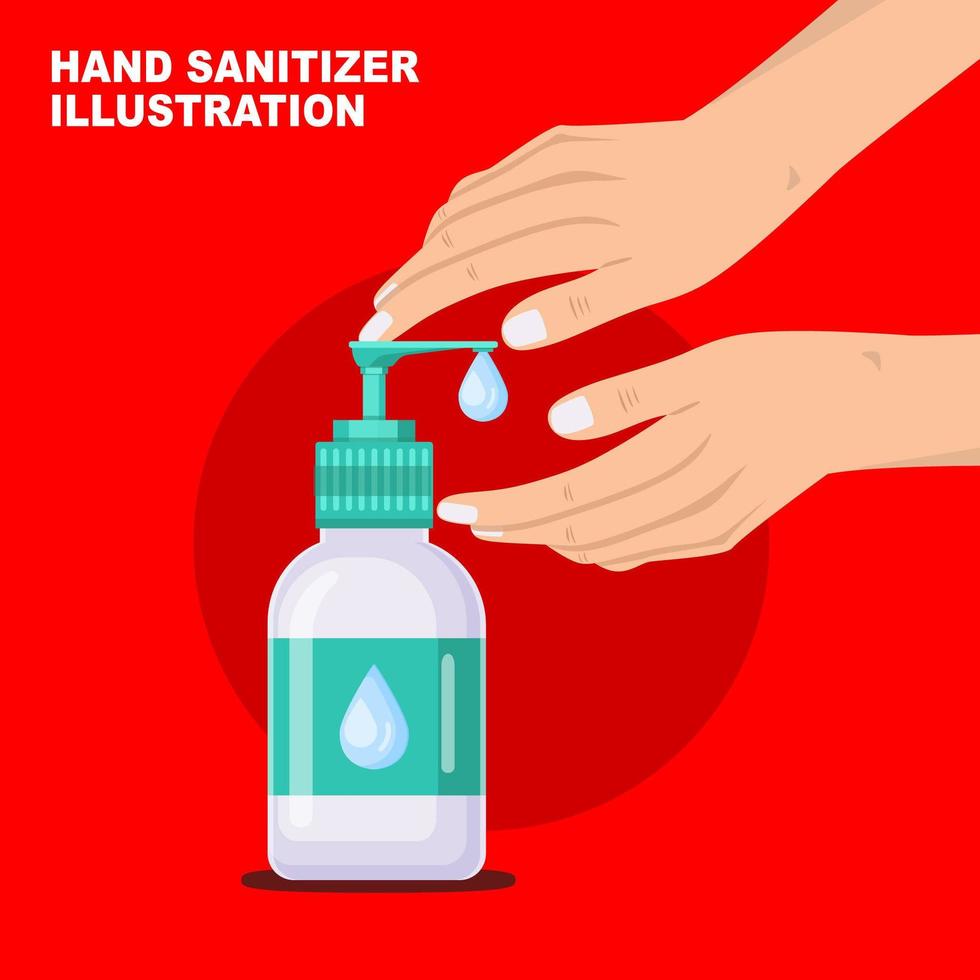 handen pompende fles antibacteriële vloeibare zeep vector