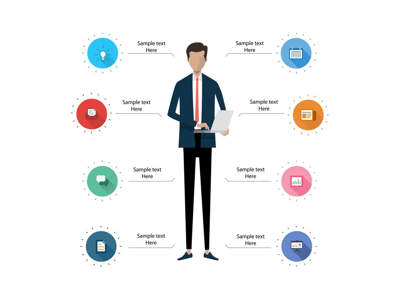 zakelijke infographic anatomie van zakenman vector