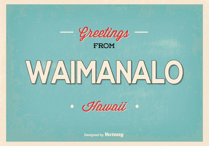 Waimanalo Hawaii Retro Geluk Illustratie vector