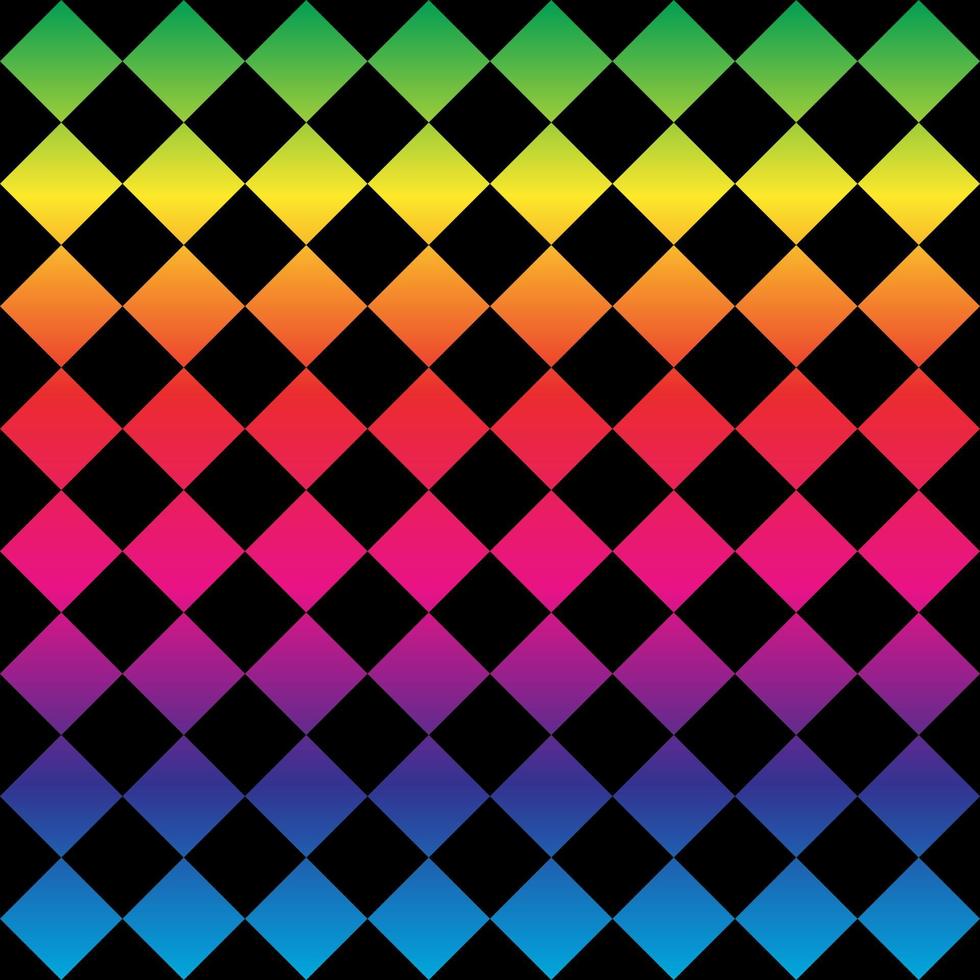naadloos patroon. zwart achtergrond met kleurrijk ruiten . vector illustratie.