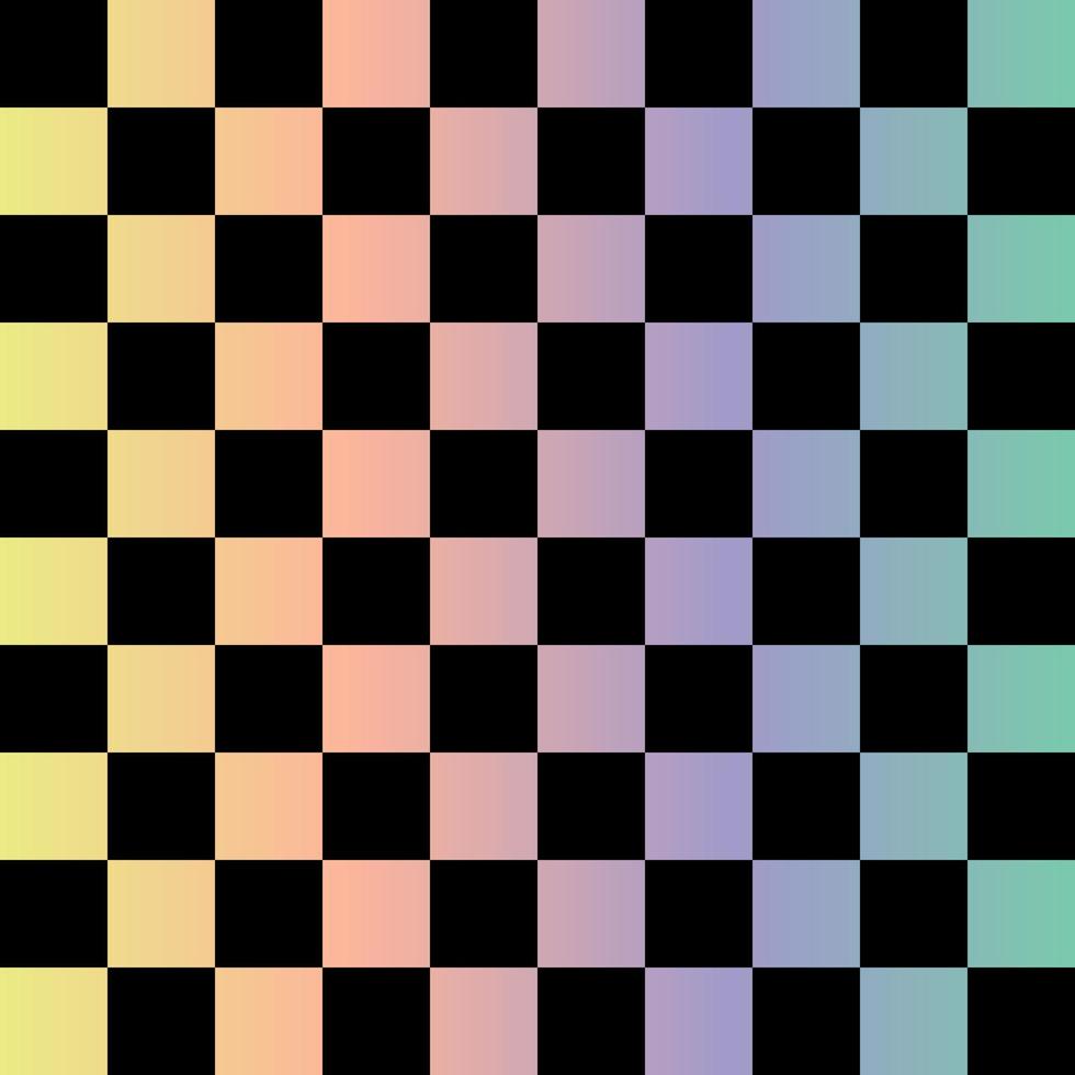 zwarte en regenboog vierkanten naadloze pattern.checkered vlag. vectorillustratie. vector