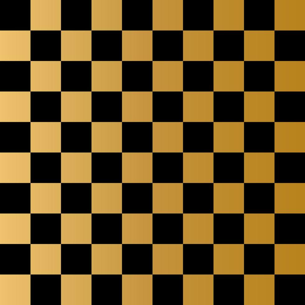 zwart en goud pleinen naadloos patroon.geruit vlag. vector illustratie.