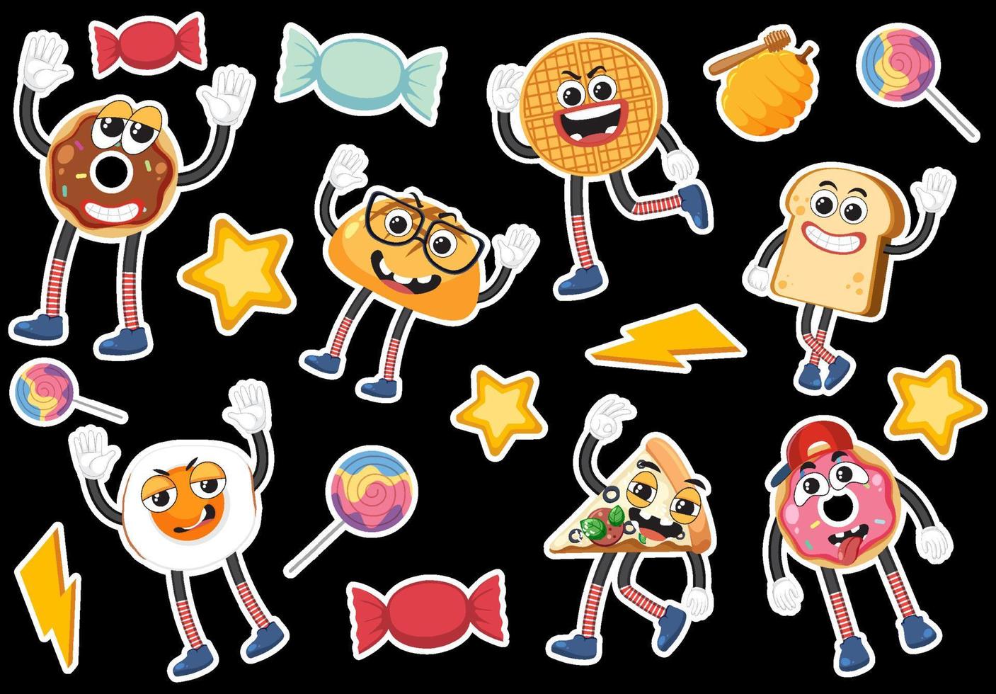 eten en dessert cartoon naadloos patroon vector