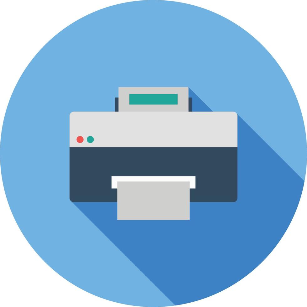 printer vii vlak lang schaduw icoon vector