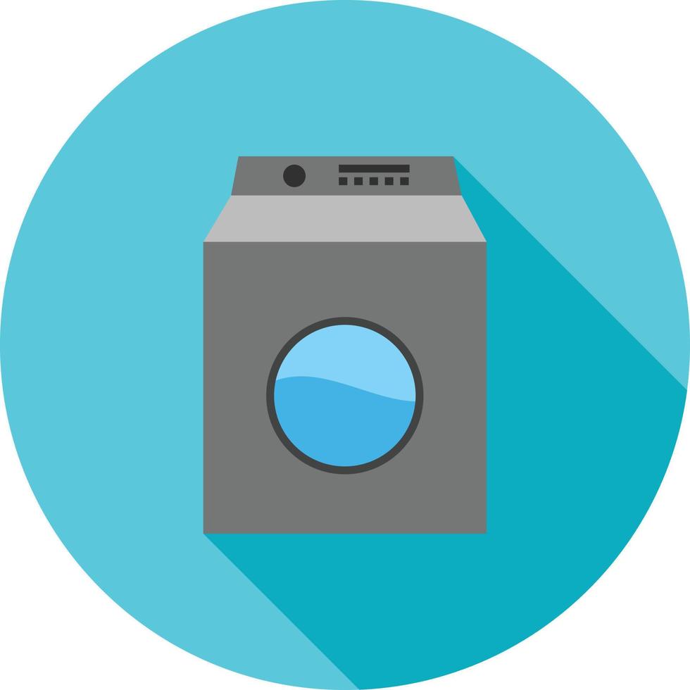 het wassen machine vlak lang schaduw icoon vector