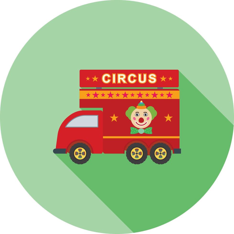 circus busje vlak lang schaduw icoon vector