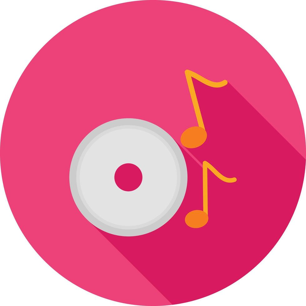 muziek- in CD vlak lang schaduw icoon vector