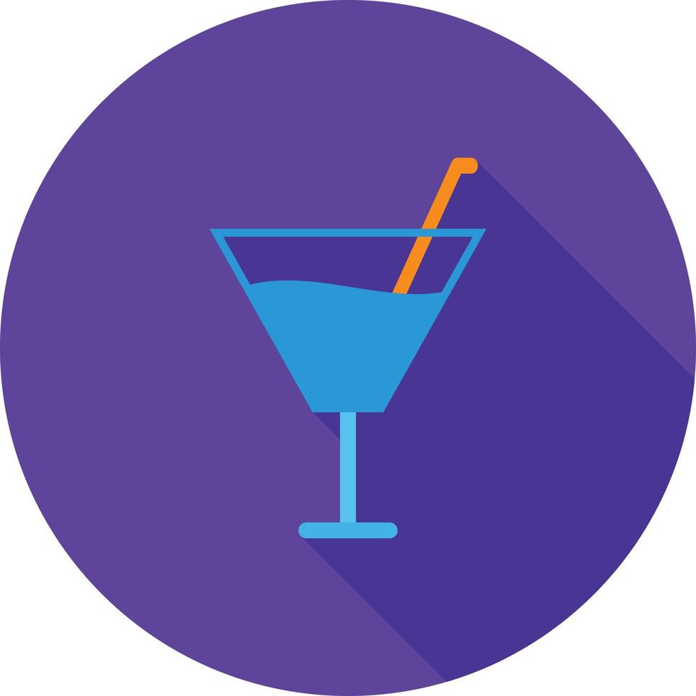 cocktail vlak lang schaduw icoon vector