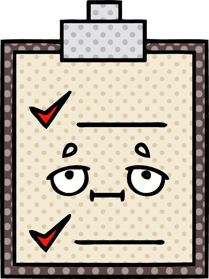 checklist stripboekstijl cartoon vector