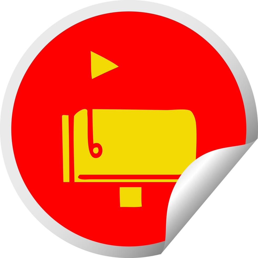 circulaire peeling sticker cartoon brievenbus vector
