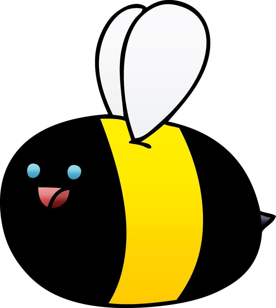 eigenzinnige gradiënt gearceerde cartoon hommel vector