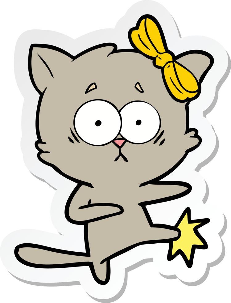 sticker van een cartoonkat vector