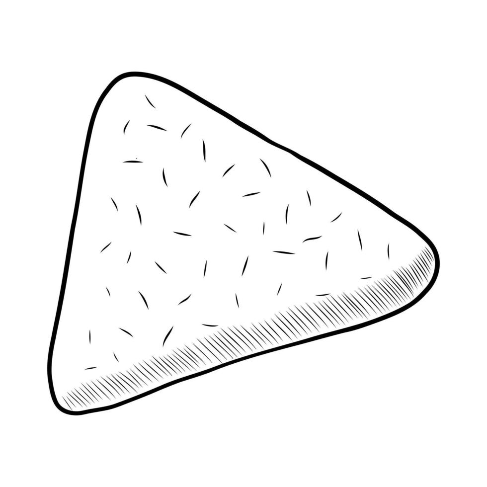 zwart vector illustratie van een driehoekig koekje geïsoleerd Aan een wit achtergrond