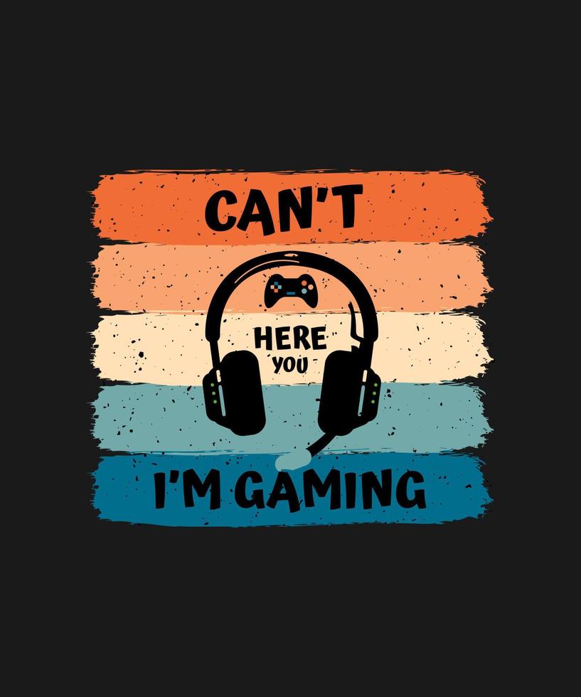 kan niet horen u ik ben gaming video gamer koptelefoon grappig t-shirt vector