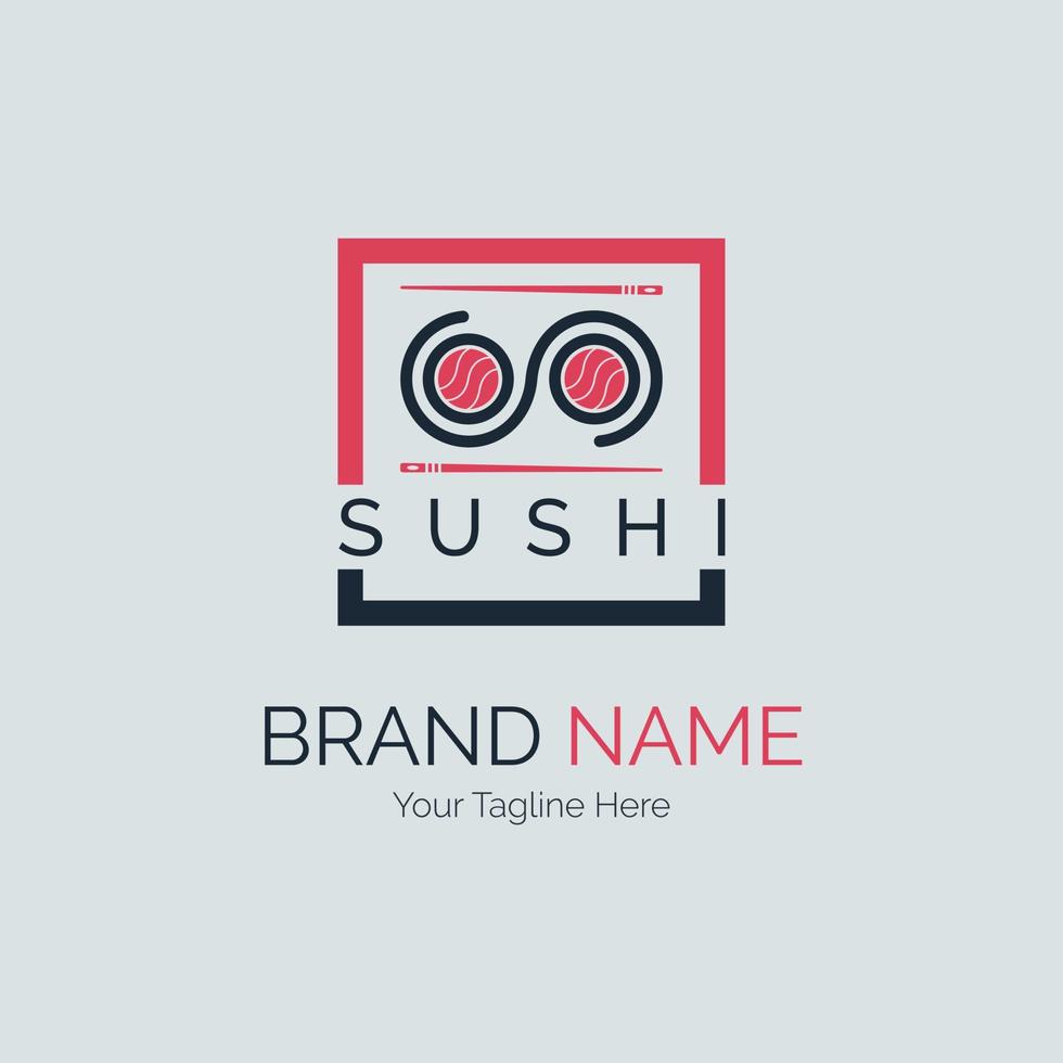 Japans sushi voedsel restaurant logo sjabloon ontwerp voor merk of bedrijf en andere vector