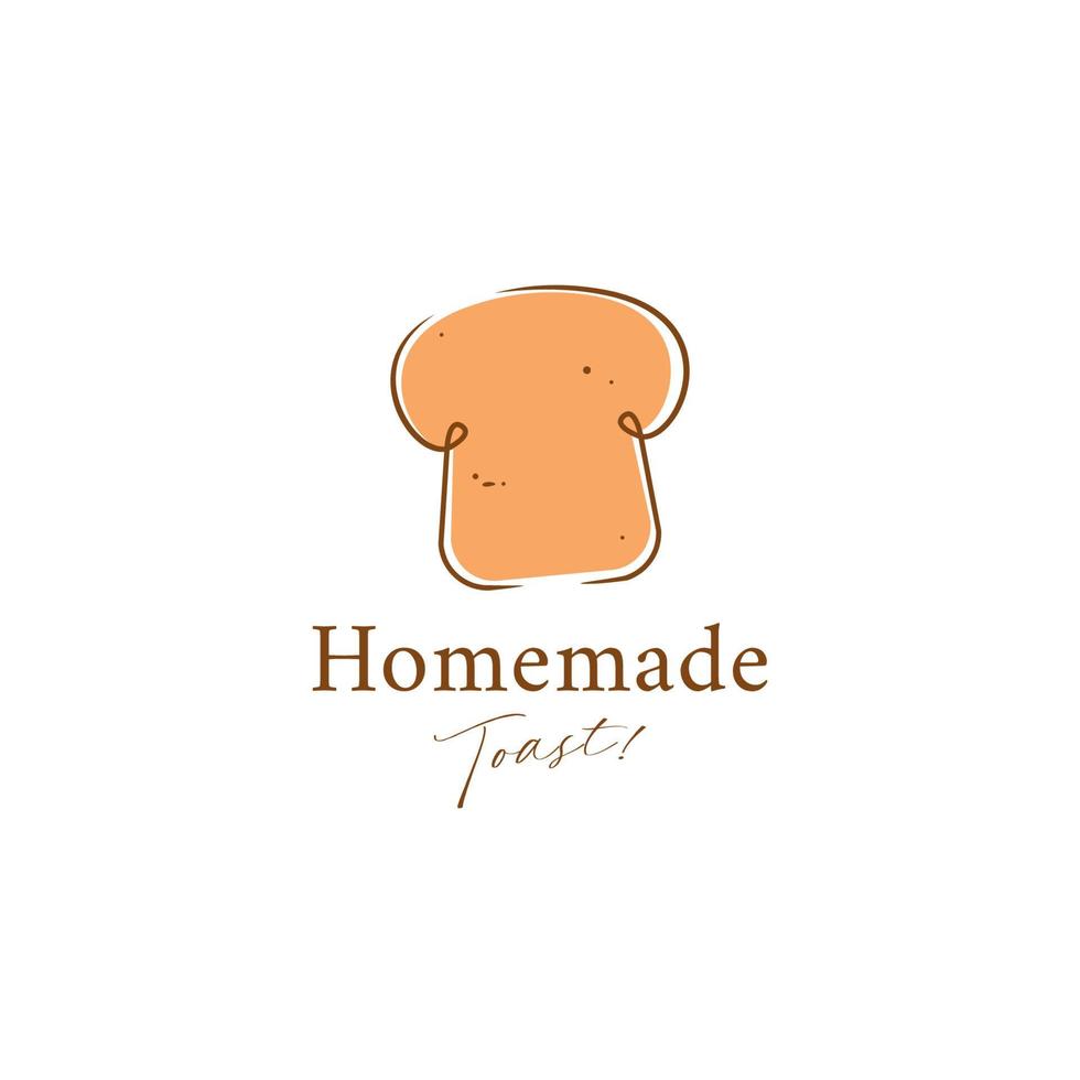 eigengemaakt geroosterd brood bakkerij logo icoon symbool in tekening kattebelletje stijl vector illustratie