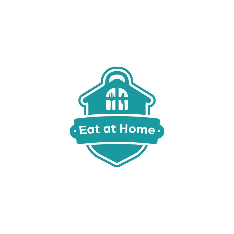 eten Bij huis keuken catering restaurant eigengemaakt recept logo insigne embleem sticker vector