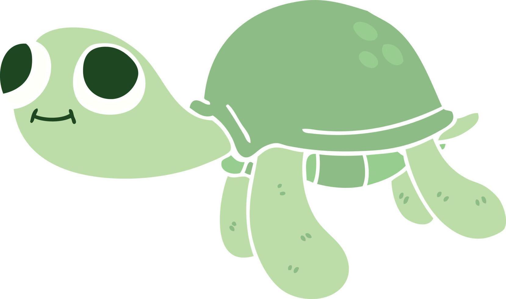 eigenzinnige handgetekende cartoonschildpad vector