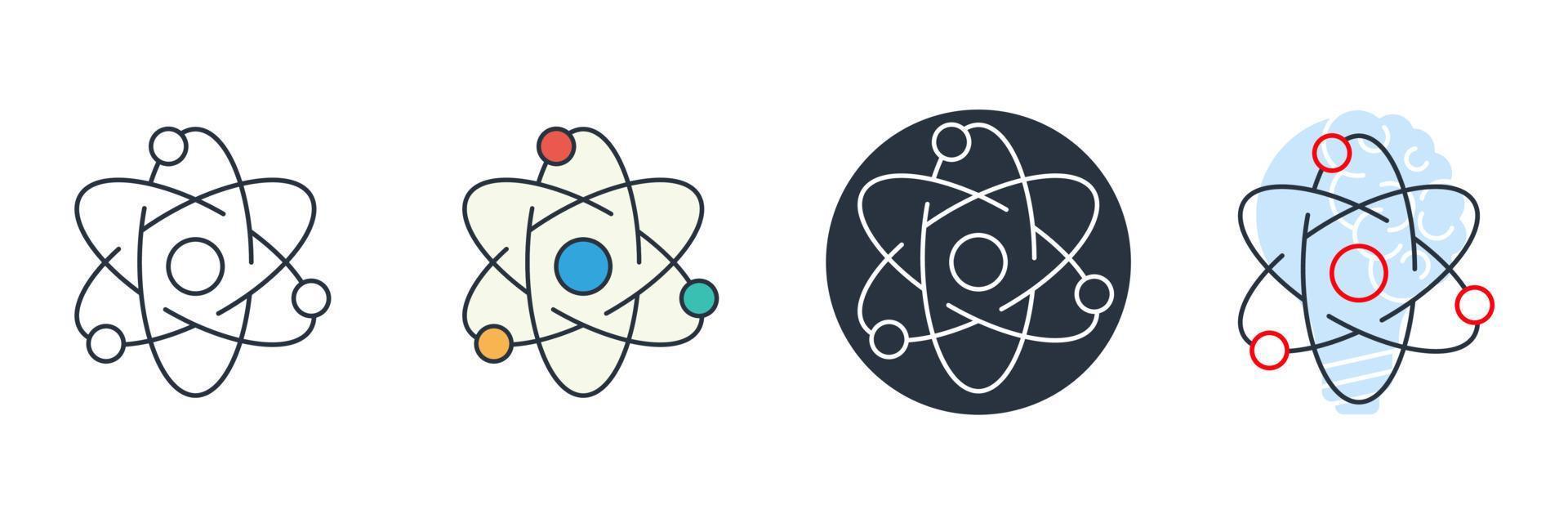 fysica icoon logo vector illustratie. moleculair atoom neutron laboratorium symbool sjabloon voor grafisch en web ontwerp verzameling
