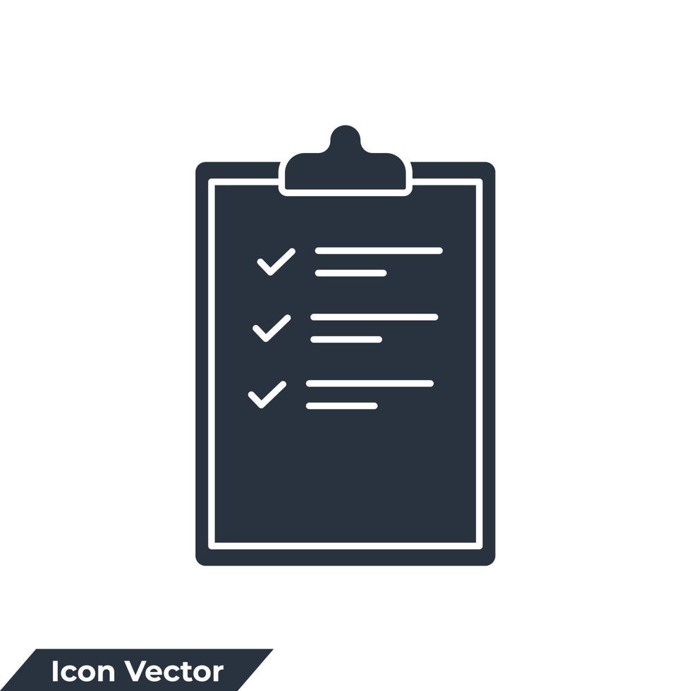 klembord icoon logo vector illustratie. ondertekend goedgekeurd document symbool sjabloon voor grafisch en web ontwerp verzameling