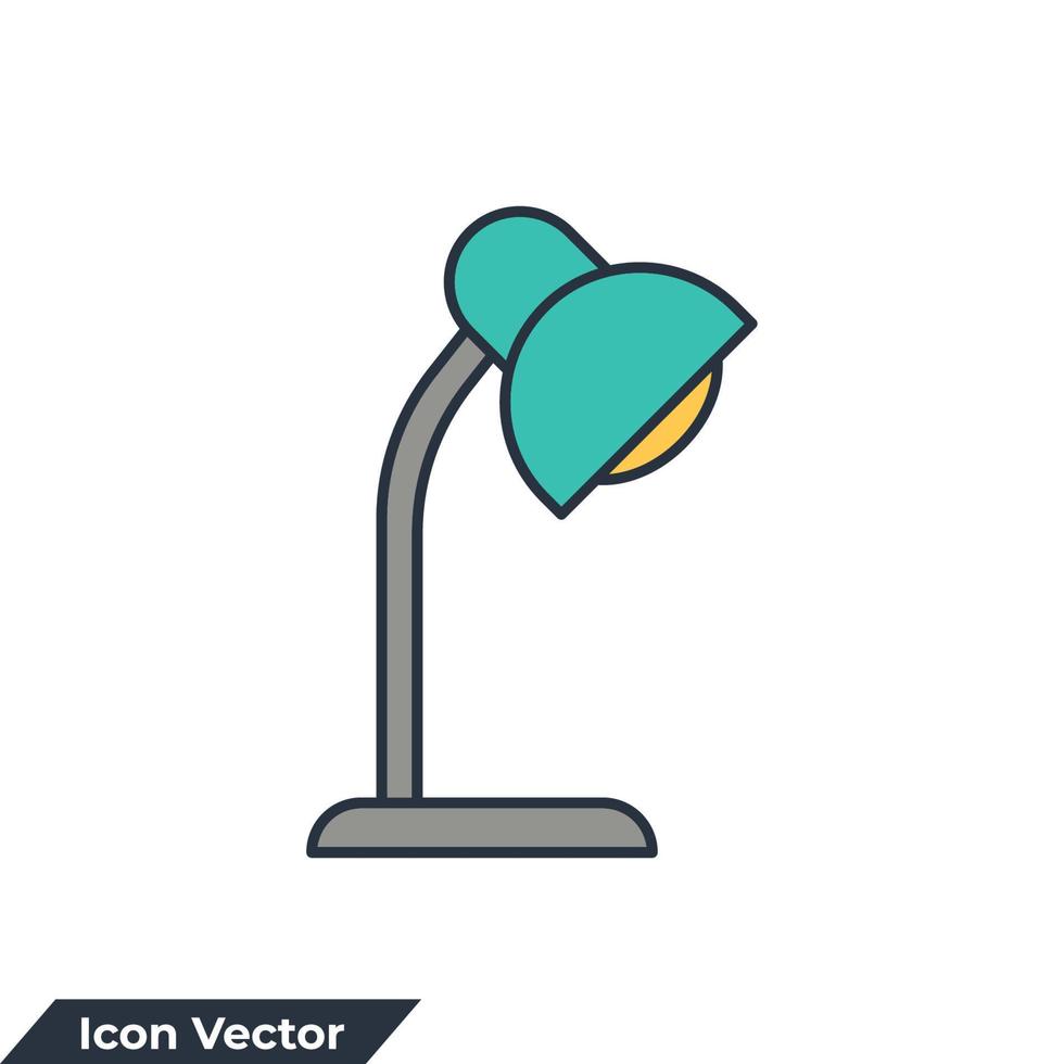 bureau lamp icoon logo vector illustratie. bureaublad lamp symbool sjabloon voor grafisch en web ontwerp verzameling