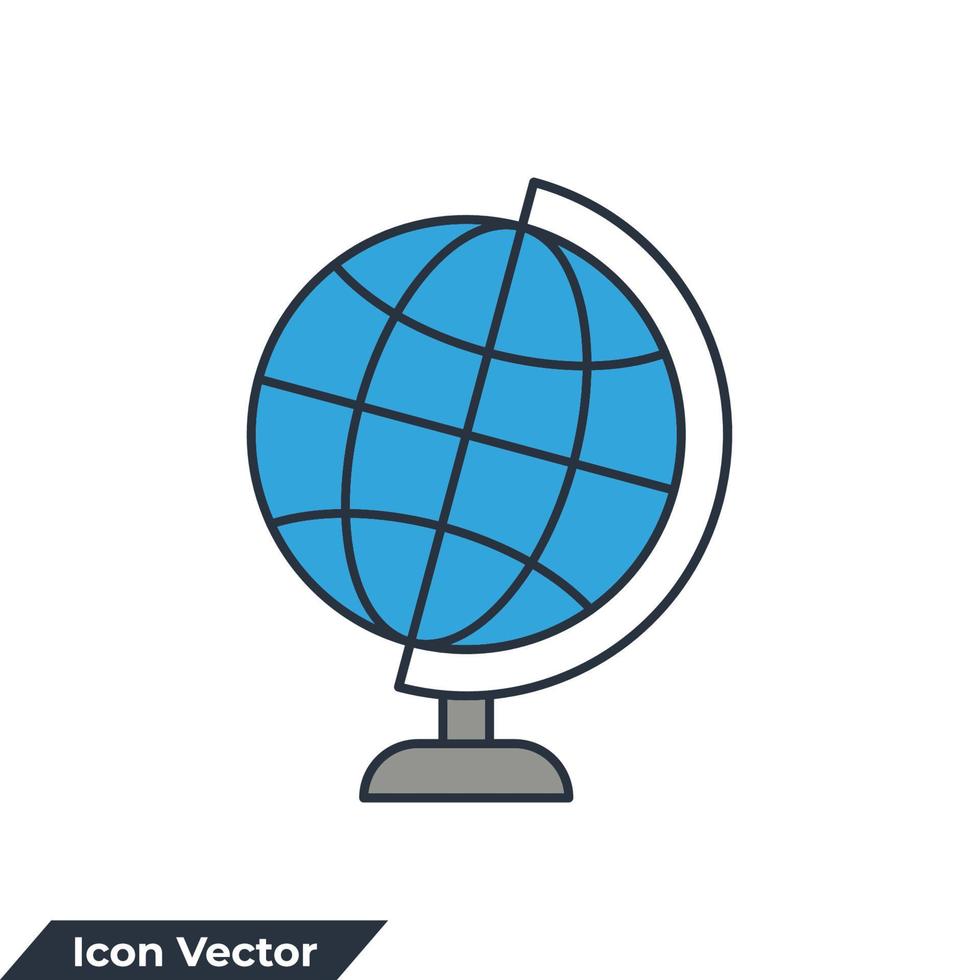 geografie pictogram logo vectorillustratie. wereldbol symbool sjabloon voor grafische en webdesign collectie vector