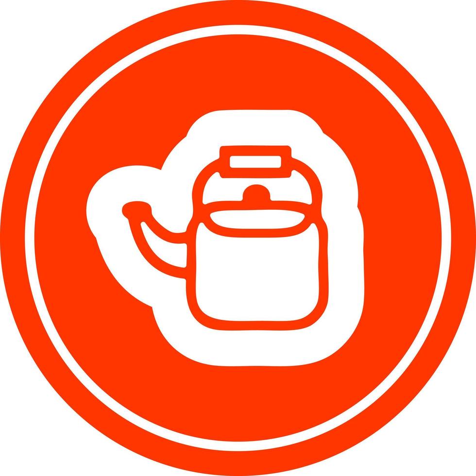 keuken waterkoker cirkelpictogram vector