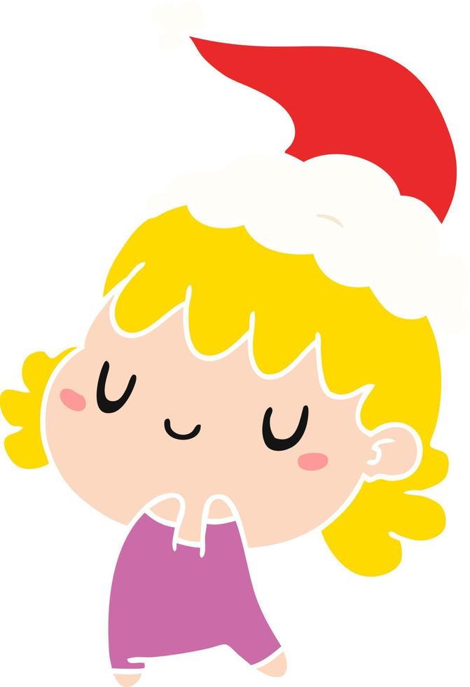 kerst cartoon van kawaii meisje vector