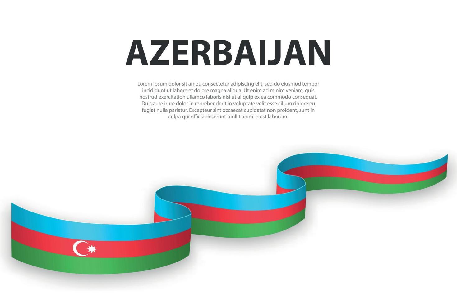 golvend lint of banier met vlag van azerbeidzjan. vector