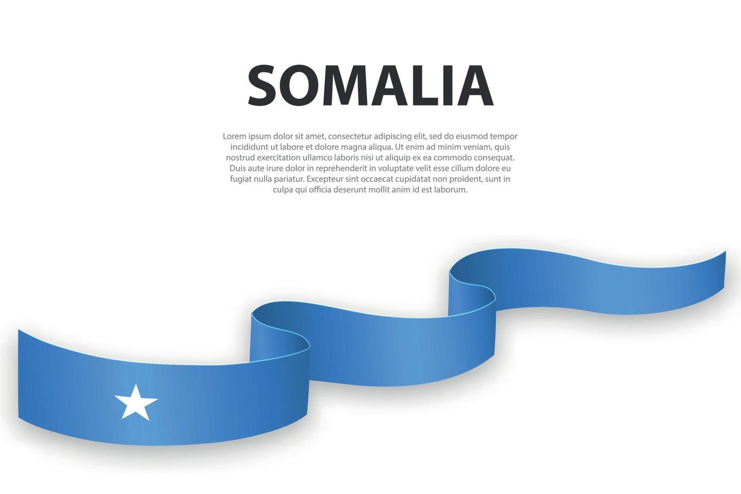 golvend lint of banier met vlag van Somalië vector
