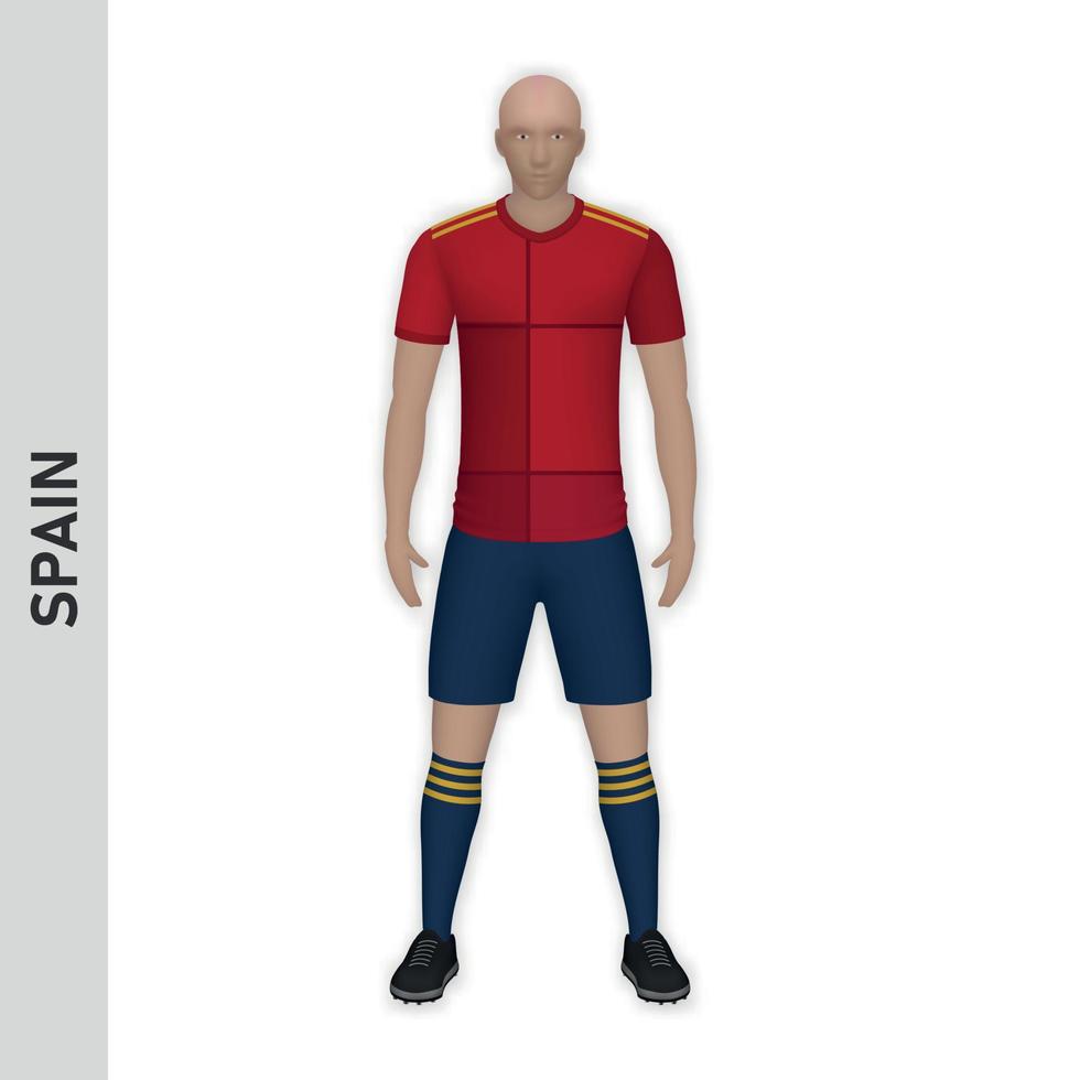 3d realistisch voetbal speler model. Amerikaans voetbal team uitrusting sjabloon vector