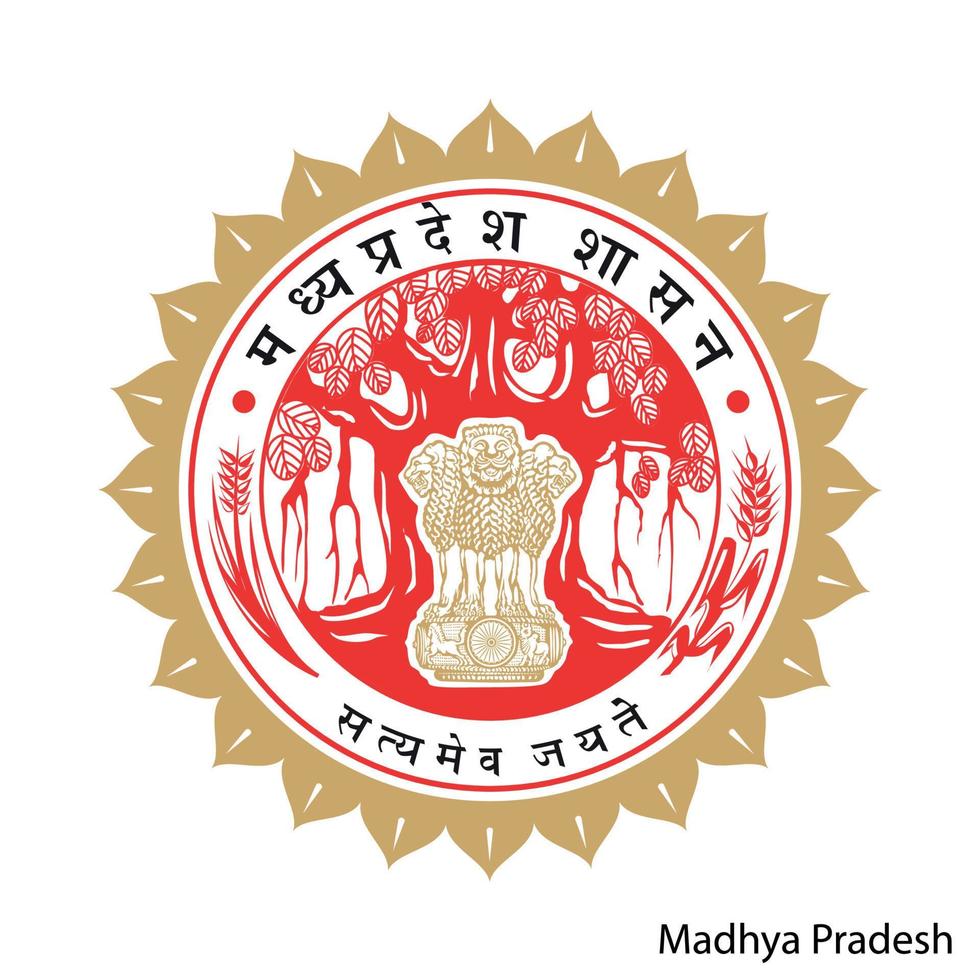jas van armen van madhya pradesh is een Indisch regio. vector embleem