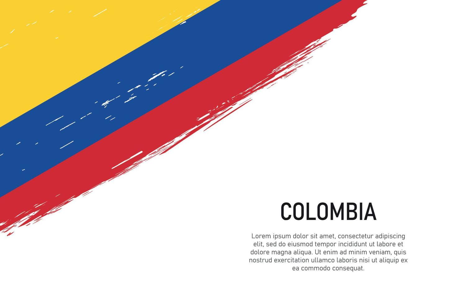 grunge gestileerd borstel beroerte achtergrond met vlag van Colombia vector