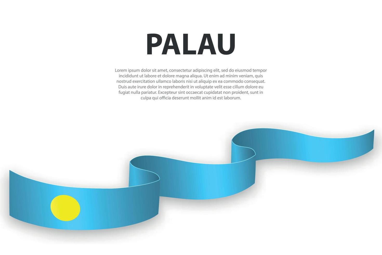 golvend lint of banier met vlag van Palau vector