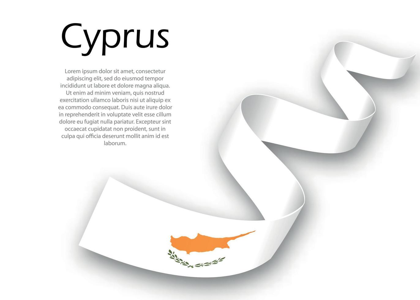 zwaaiend lint of spandoek met vlag van cyprus vector